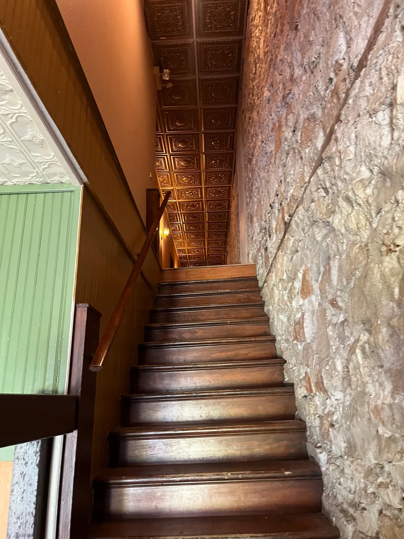 Stone staircase inside the historic 6th Street building